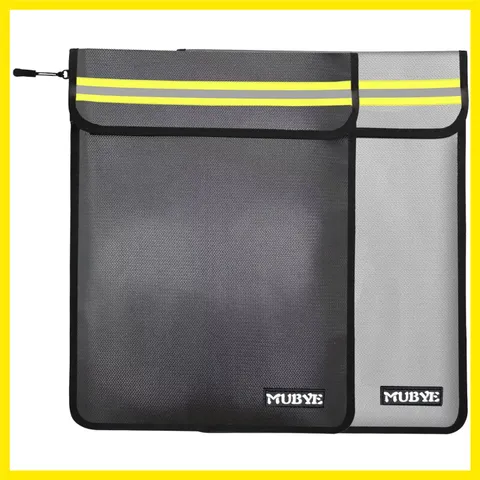Fireproof Waterproof Money Document Bag, 2Pack 15"x 11" Pouch | Safe Zipper B...