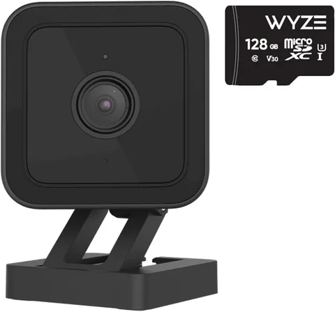 Cam V3 W 128GB SD Card, 1080P Plug-In Smart Security Camera, Color Night Vision,