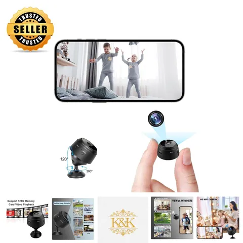 Compact 1080P HD WiFi Camera with Smart Motion Alerts for Home Security