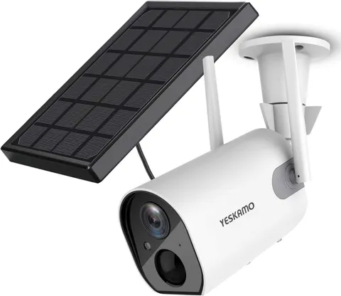 YESKAMO Outdoor Solar Wireless IP Camera 1080P HD Night Vision New in Package