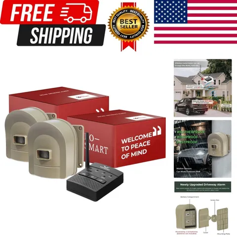 1/2 Mile Hosmart Driveway Alarm Wireless Sensor System & Driveway Sensor Aler...