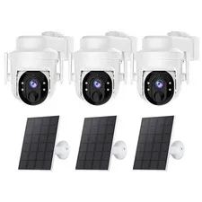 3Pcs Wireless Solar Camera Outdoor WiFi Solar Battery Security Camera System