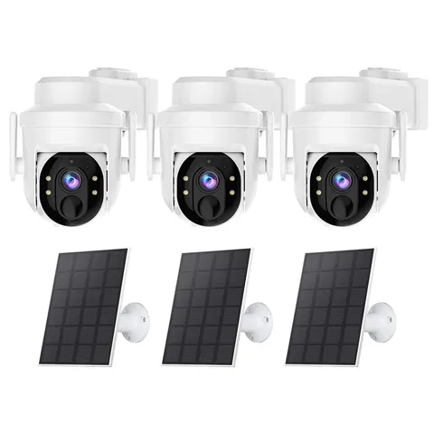 3Pcs Wireless Solar Camera Outdoor WiFi Solar Battery Security Camera System