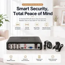 8 Channel H.265+ 5MP Lite DVR HD 1080p Recorder for Security Camera System