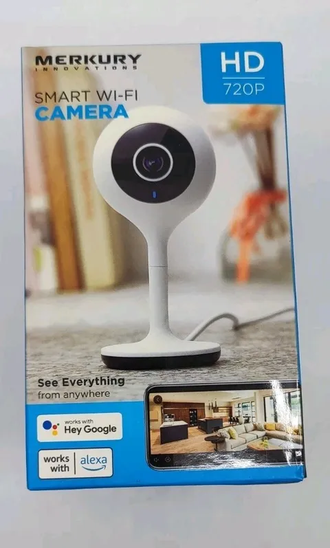 Merkury Innovations Smart Wi-Fi Security Camera HD 720p Works with Alexa Google