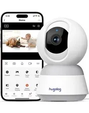 Hugolog 3K 5MP Indoor Pan/Tilt Security Camera with Auto-Focus,Ideal for Baby...