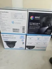 (4 Pack)Amcrest 4K POE AI IP Security Camera 8MP Turret Color Night Vision