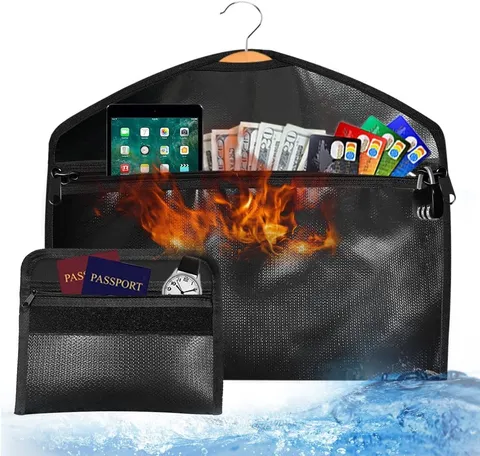 Hanger Diversion Fireproof & Waterproof Safe with Lock and Small Fireproof Bag,