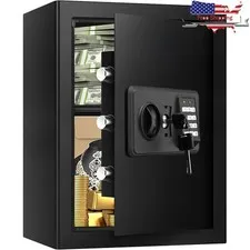 Large Fireproof Home Safe Digital Keypad Steel Security Valuables Documents New