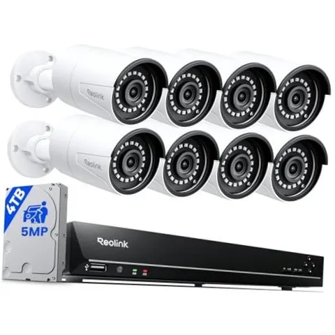 16CH 5MP Home Security Camera System, 8pcs Wired Outdoor PoE IP Cameras with