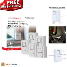 5 Pack Personal Security Window and Door Alarm - 120dB Burglar Alert System
