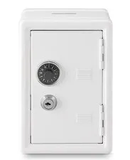 Mini Money Safe and Cash Lock Box, 4.6"x 4.2"x 6.9" White