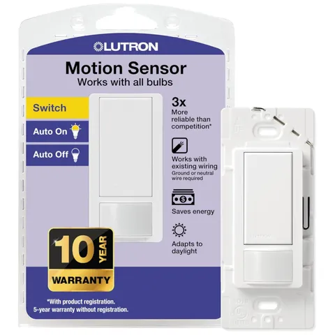 Maestro Motion Sensor Light Switch - Energy-Efficient, White