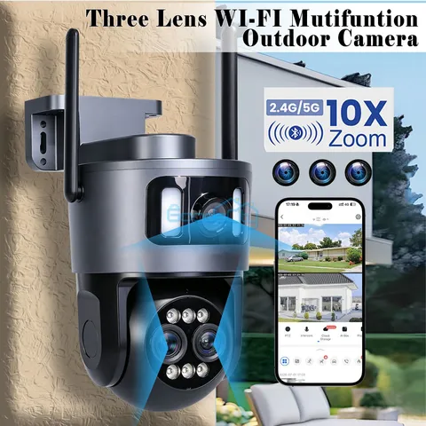 Ultra 4K Outdoor Security Camera 5G/2.4G Wi-Fi Color/IR Night Vision 10X Zoom