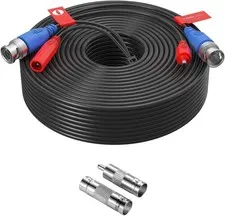 ZOSI 100ft(30M) All-in-One CCTV Video Power Cables,BNC Extension Security Wire C