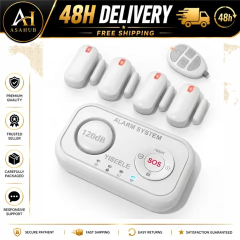 Wireless Home Security Alarm System WiFi 120dB Siren Alexa Google