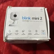White Blink Mini 2 Indoor Outdoor 1080P Plug-in Smart Security Camera New 1 Unit