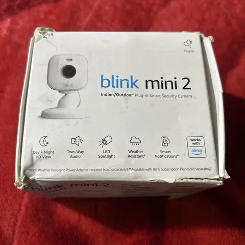 White Blink Mini 2 Indoor Outdoor 1080P Plug-in Smart Security Camera New 1 Unit