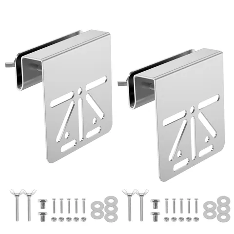 2Pcs Gutter Mount Bracket Stainless Steel, Solar Security Camera Holder Compa...