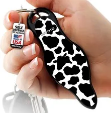 MUNIO Self Defense Keychain Lightweight Kubotan Cow Print