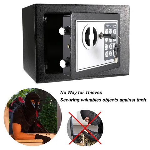 Electronic Digital Keypad Lock Safe All Steel Security Box For Home Office V1