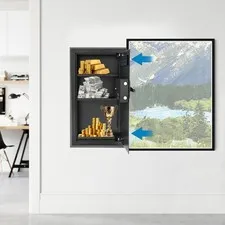Black Modern Wall-mounted Safe Safe With Keys Hidden Wall?safe Combination Lock