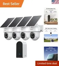 Comprehensive Home Security Kit - 4 Solar Cameras with Voice and Remote Features