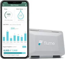 Water Monitor Leak Detector WiFi Connected Real-Time Usage Tracking Alerts