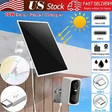 10W Waterproof Solar Panel For Wireless Security Camera Micro USB Type-C Eufycam