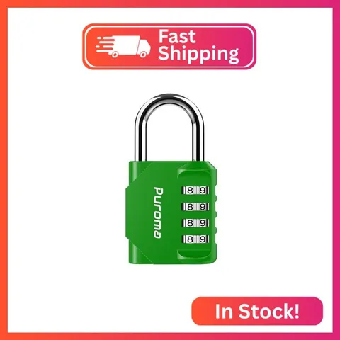 Puroma 1 Pack Combination Lock Locker 4 Digits Combo Padlock Gym Green