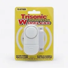 Trisonic Door/Window Alarm TS-9778DD Wireless 100 dB Indoor White Battery