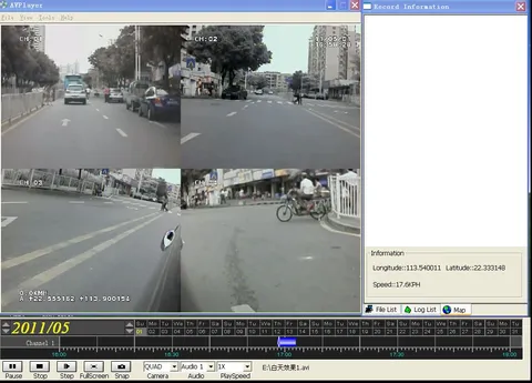 4ch Mobile DVR Recorder GPS Quad Motion Video Accident Proof Truck-Car-Bus 16GB