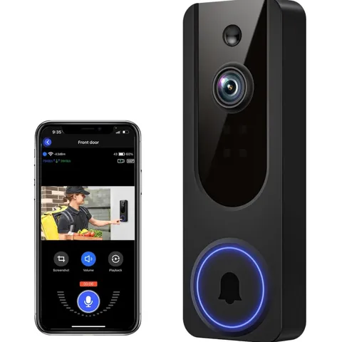 1080p WiFi Video Doorbell Camera with Night Vision & AI Detection Features