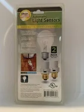 NEW Automatic "Dusk 'Til Dawn" Light Control Sensors 2 Pack Outdoor/Indoor