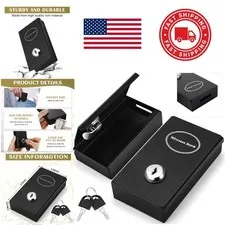 Metal Cash Safe Box with Key Lock Portable Pocket Sized Money Box for Gamblers