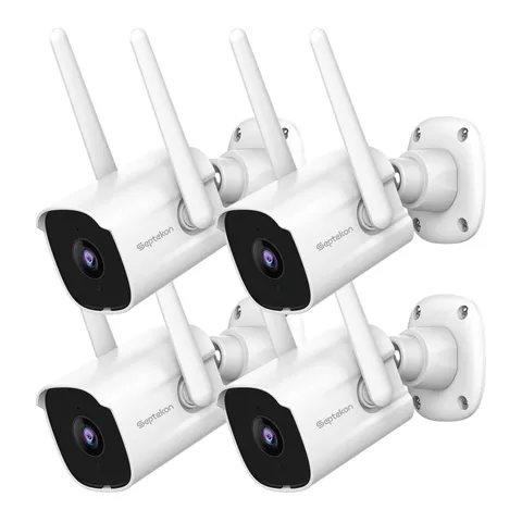 4 Camaras De Seguridad 2K WiFi 2.4 Para Casas Exterior Con Audio Set Impermeable
