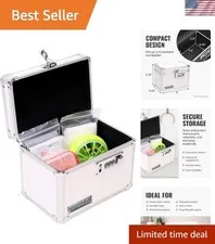 Locking Medicine Box with Combination Lock - Secure Metal Lock Box Safe for M...