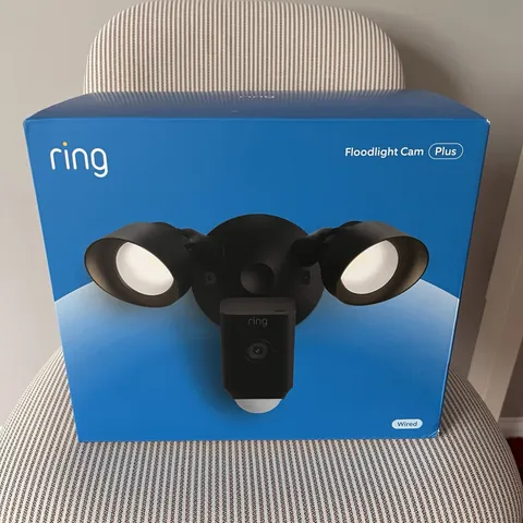 Ring Floodlight Cam Wired Plus Outdoor Wired Full HD Surveillance Camera - Black