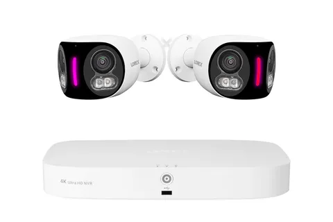 Lorex Fusion Series 4K 16 Camera Capable 2TB Wired NVR, 2 IP Dual Lens Cameras