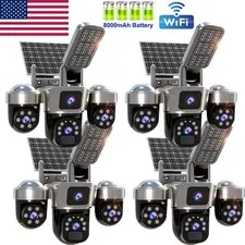 Solar Battery Powered Wireless WiFi Outdoor Home Security Camera System IR US