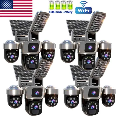 Solar Battery Powered Wireless WiFi Outdoor Home Security Camera System IR US