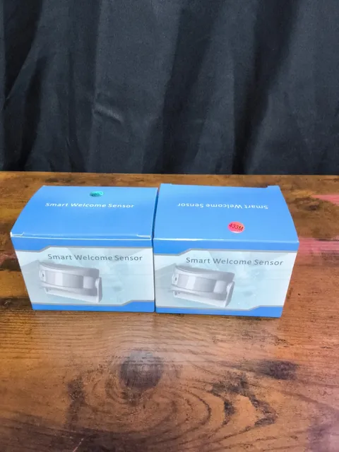 Lot Of 2 Smart Welcome Sensor Wireless Indoor Motion Sensor, LED, 2-6m (B1)