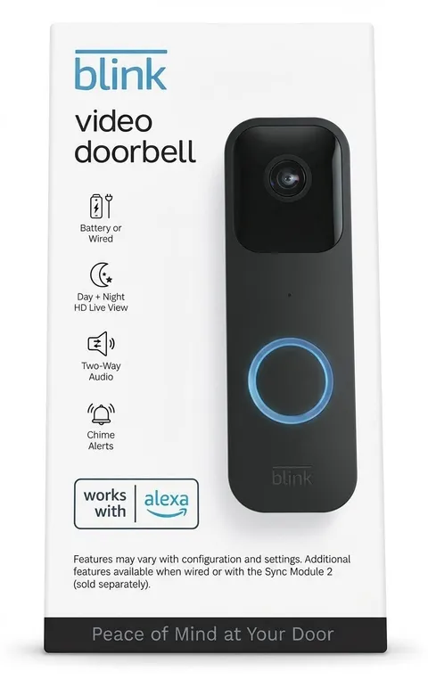 Blink Video Doorbell Black 1080p HD Smart Security Camera New In Box