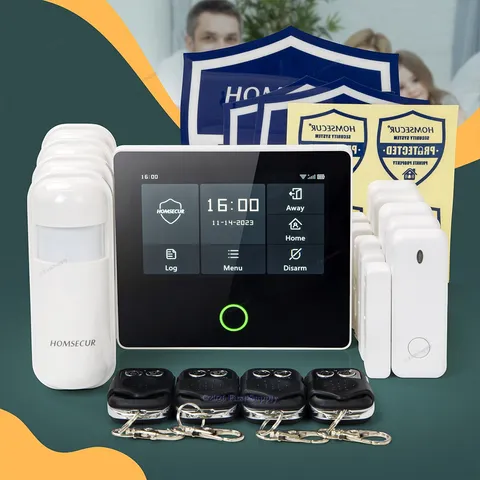 HOMSECUR Wireless WIFI 4G SMS Autodial Burglar 4.3" Alarm System Touch Screen