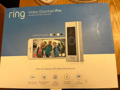 Ring Video Doorbell Pro Hardwired Video Doorbell 1080p HD Camera.