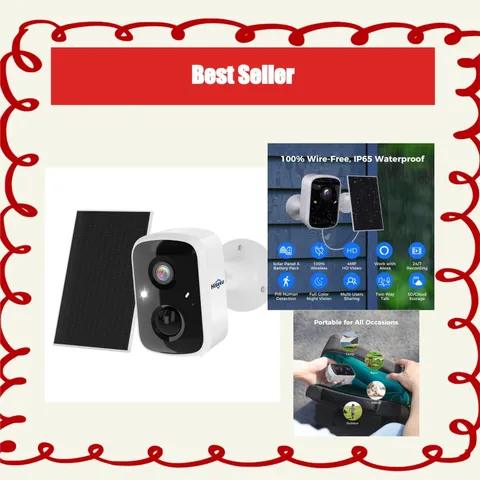 Hiseeu Solar Security Camera 4MP Wireless Outdoor WiFi Night Vision