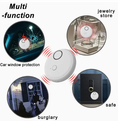 Door Window Vibration Alarm 130dB, Glass Break Sensor Anti-Theft Security Alarm