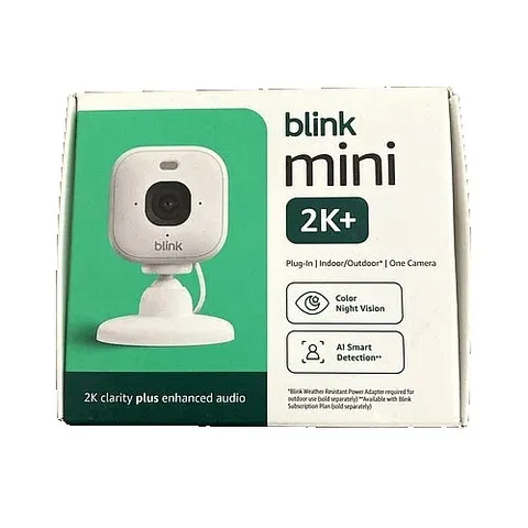 Blink Mini 2K+ (Newest Model) – Plug-In Home & Pet Indoor Security Camera