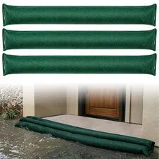 3 Pack 10FT x 1FT Water Activated Flood Barrier, Sandless & Reusable Expandin...