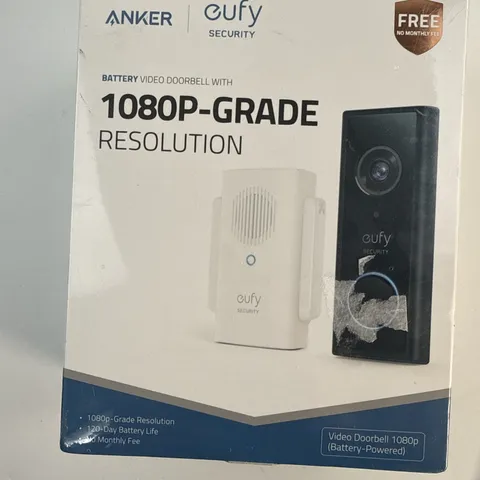 Eufy Security by Anker 1080p Video Doorbell - Black Battery Powered New Sealed